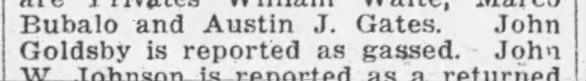 John Goldsby Gassed in WW I